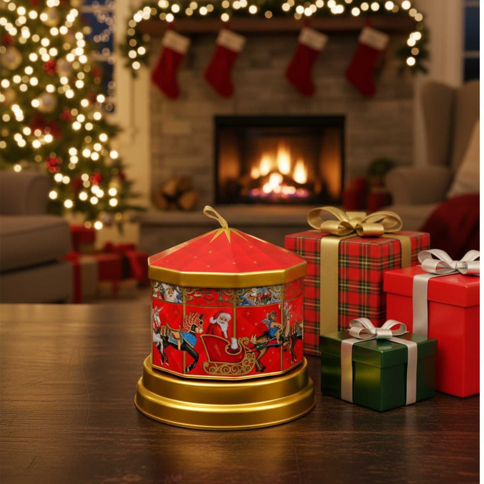 ウィンデル クリスマスカルーセル オルゴール缶 菓子 - メルカリ