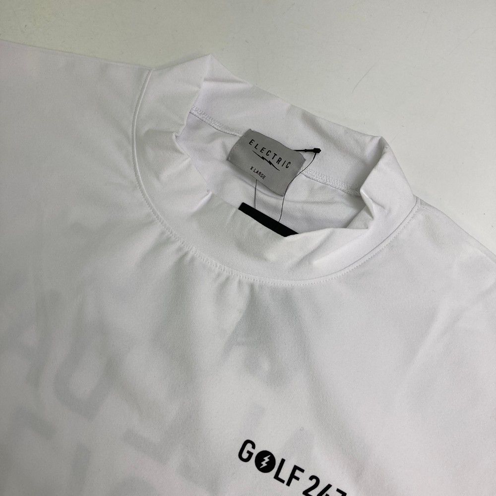 サイズ：XL ELECTRIC ＧＯＬＦ エレクトリック ゴルフ  半袖モックネックTシャツ  ホワイト系 [240101449492] ゴルフウェア メンズ ストスト サイズ：XL ELECTRIC GOLF エレクトリック ゴルフ 半袖
