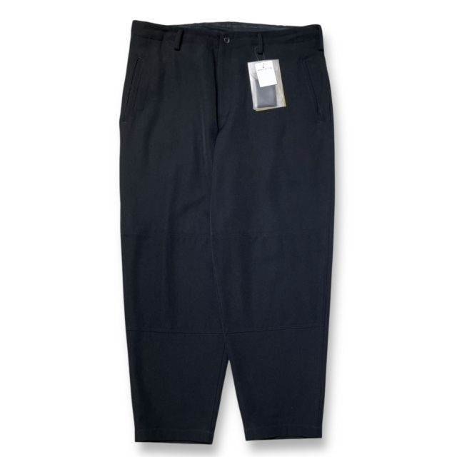24aw YOHJI YAMAMOTO POUR HOMME ARMY GABARDINE W KNEE PANTS ロングパンツ ブラック サイズ 3 ブラック ヨウジヤマモトプールオム