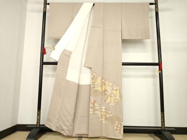 平和屋着物●豪華色留袖 総刺繍 中国三大刺繍 相良刺繍 花蝶文 金糸 正絹 AABA8266ck