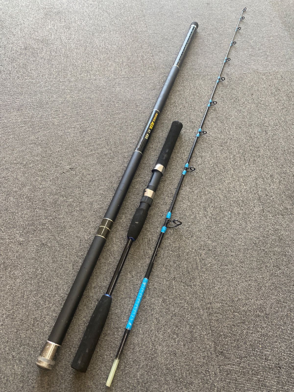 アディゼロボストン12メンズ（ブルー）25.5cm プロトラスト2点】RAYNOS磯玉網 XT450 RISING STICK 180M