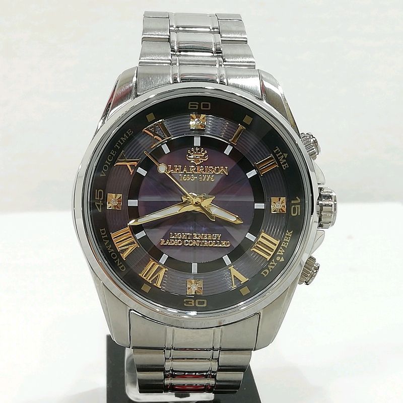 稼働品 ジョン・ハリソン J.HARRISON JH-078 ボイスソーラー電波 中古】J.HARRISON ジョンハリソン ボイスソーラー電波時計 JH-078