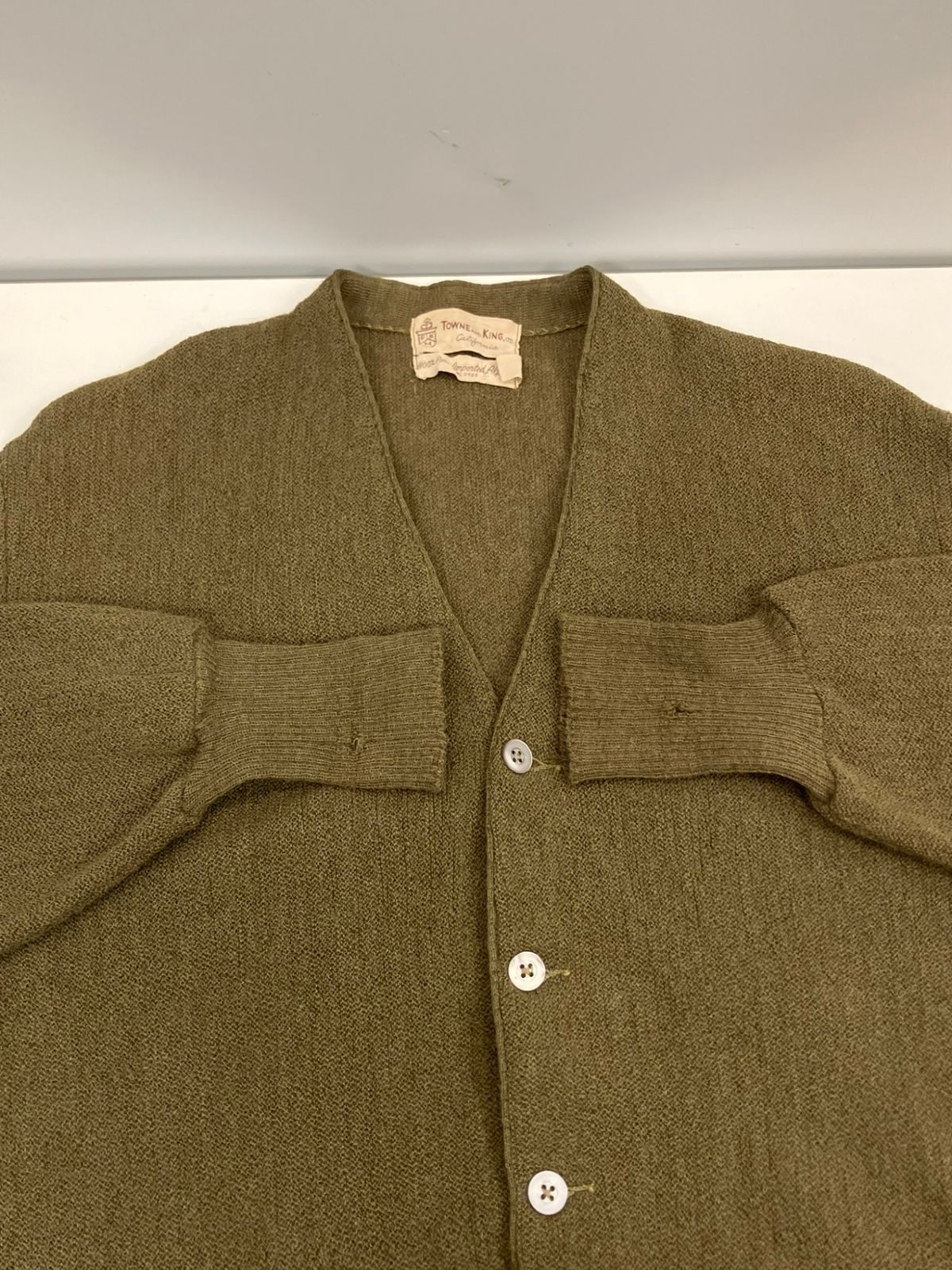 60s Sears モヘアカーディガン ニット サイズ:L カーキ シアーズ 店舗