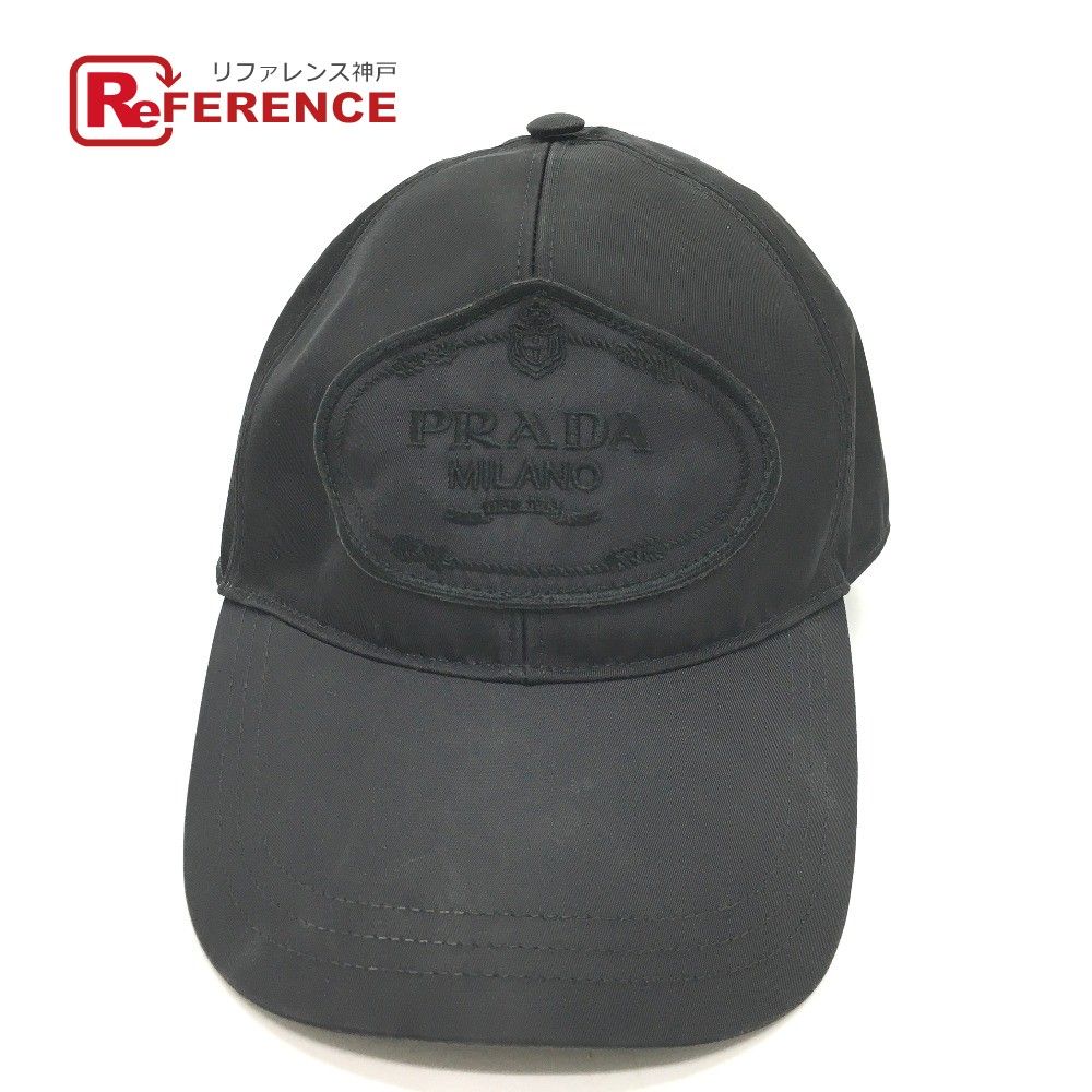 PRADA プラダ ベースボールキャップ カナパ キャップ ブラック 黒 - 帽子