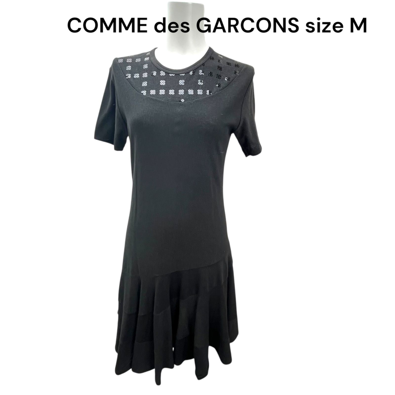 □ コムデギャルソン COMME des GARCONS コットン混 ワンピース スパンコール M レディース S5S614