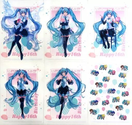 VOCALOID クリアファイル まとめ売り 中古】クリアファイル 全6種セット オリジナルA4クリアファイル
