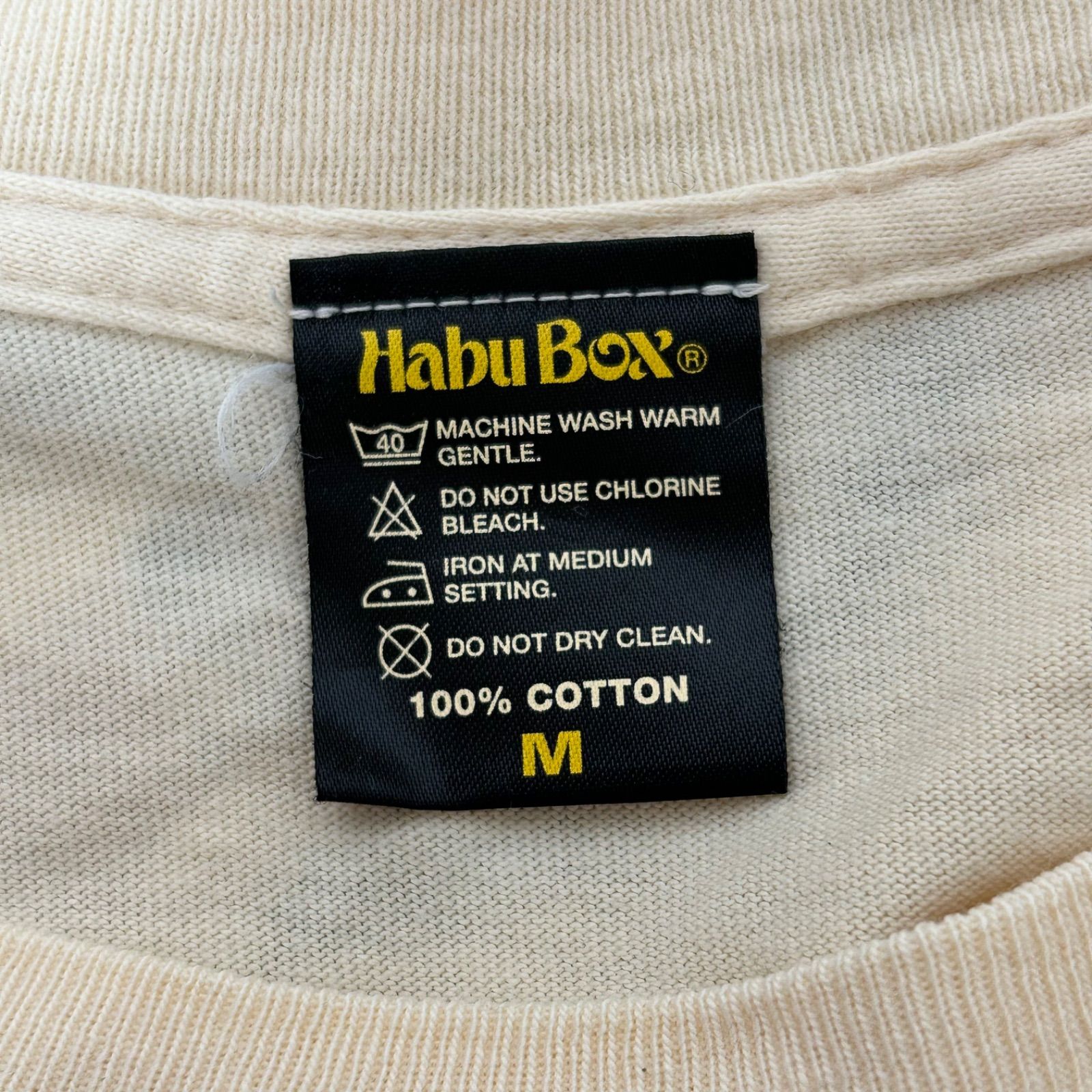 (^w^)b Habu Box ハブボックス クルーネック 半袖Tシャツ コットン 綿100% kajimaya サーフィン 風車 97 バックプリント 沖縄 ラフ リラックス カジュアル ベージュ系 メンズ サイズM