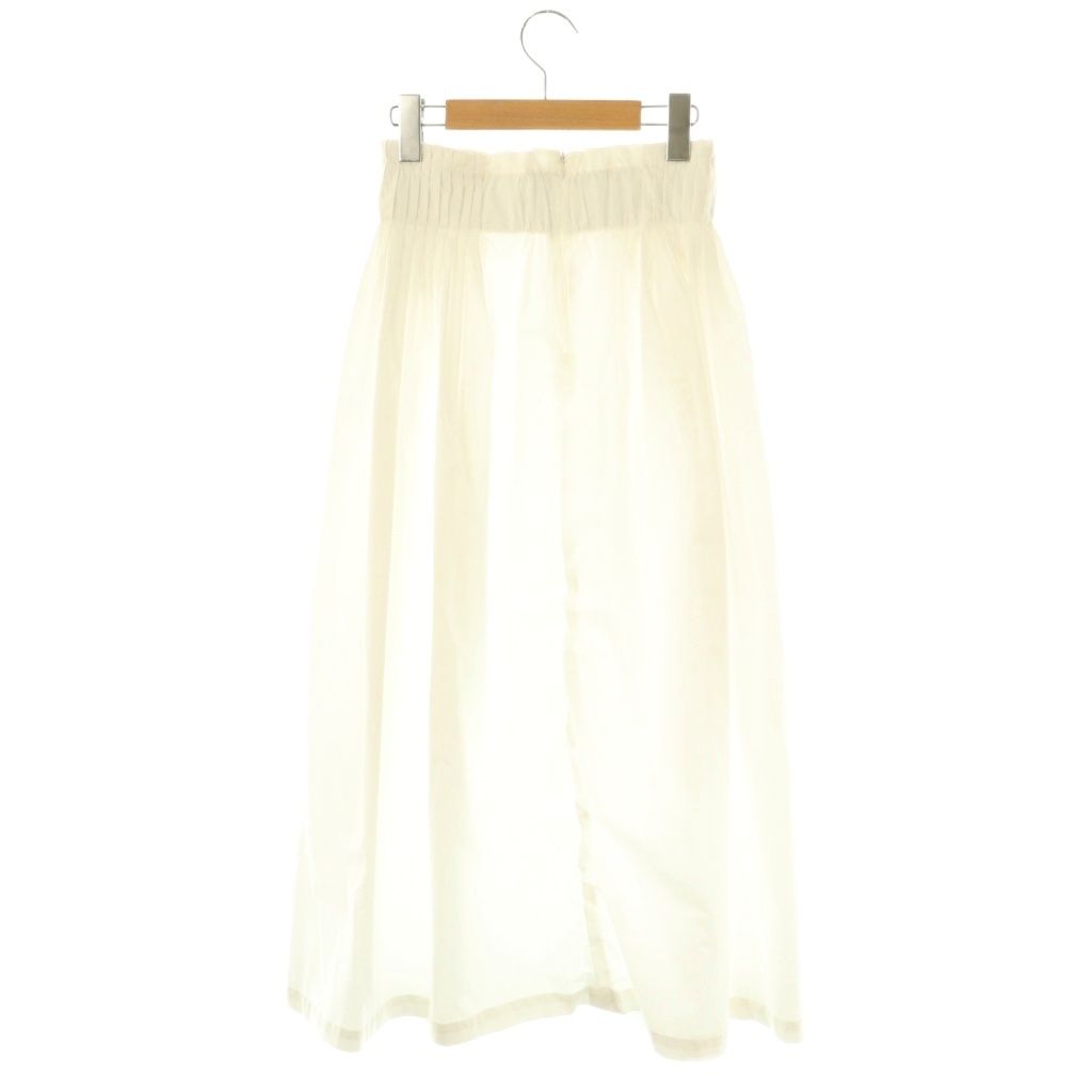 シーオール SEEALL プリーツライプライターロングスカート ギャザー マキシ M 白 ホワイト AT OS