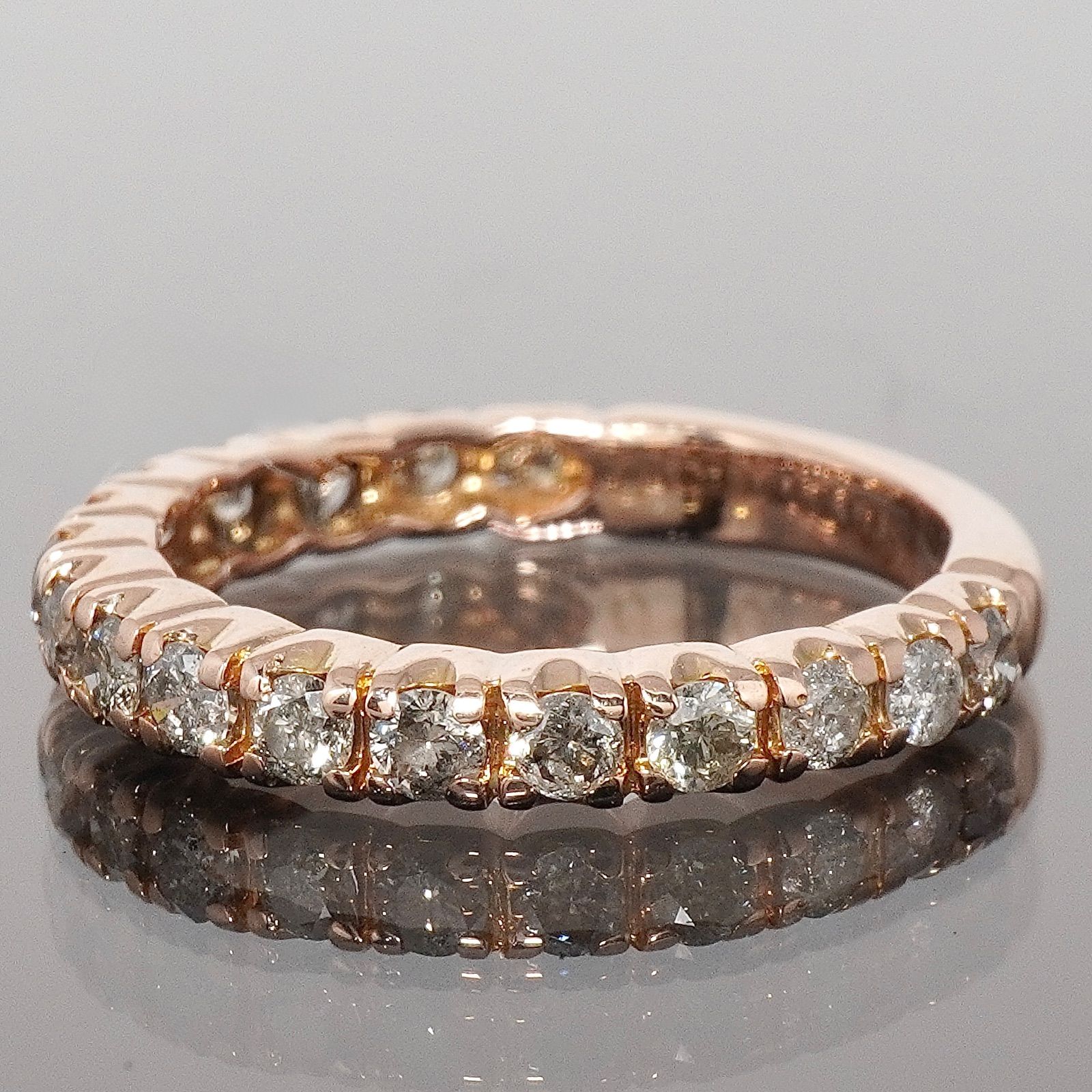 ダイヤ リング エタニティ ダイヤモンド K18PG 指輪 ピンキーリング 小指 ダイヤ リング エタニティ ダイヤモンド K18PG 指輪 ピンキー