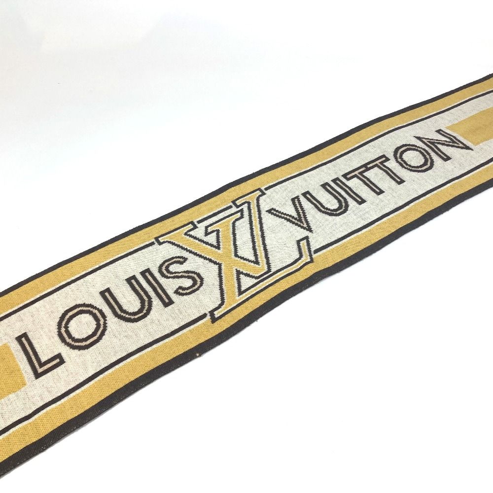 ルイヴィトン LOUIS VUITTON スカーフ ボーダー ロゴ マフラー ウール