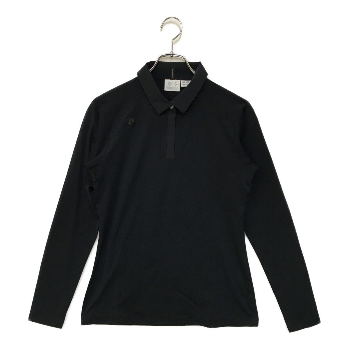 coco 中古 デサントゴルフ DESCENTE GOLF レディース 長袖ポロシャツ L 黒  ブラック  ストレッチ 中古 レディース デサントゴルフ DESCENTE GOLF 長袖ポロシャツ