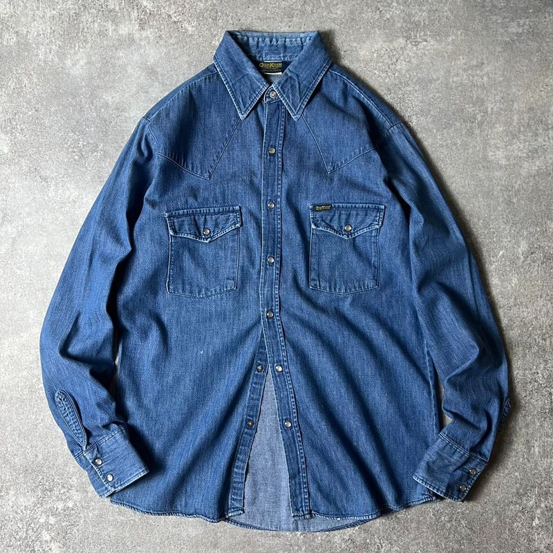 80s USA製 OSH KOSH 100% コットン デニム 長袖 ウエスタン