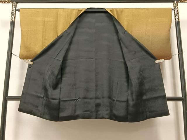 平和屋着物＃道行コート リバーシブル 霞文 暈し染め 黒地 ロング丈