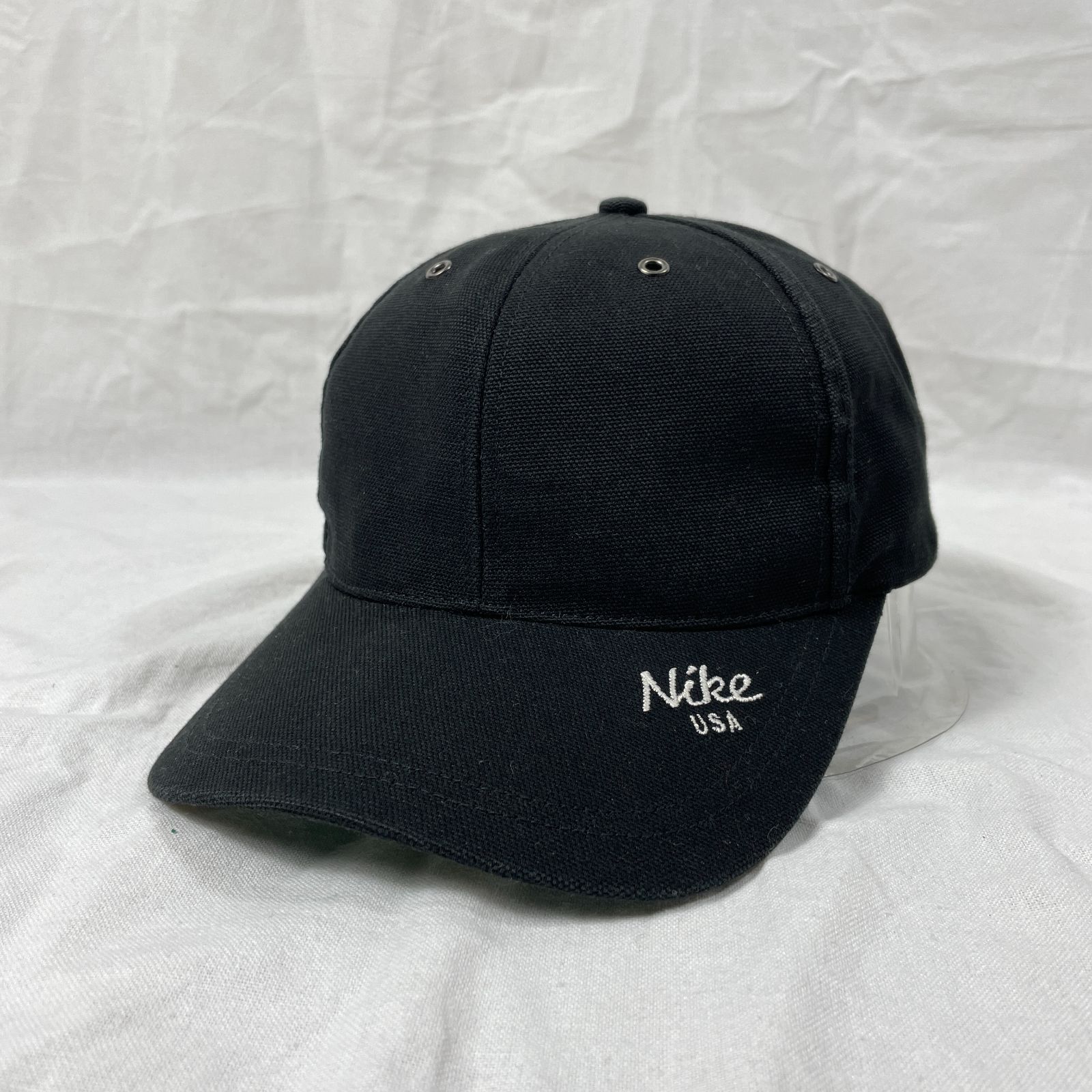 90s NIKE USA 白タグ サイドスウッシュ 刺繍ロゴ 6パネル