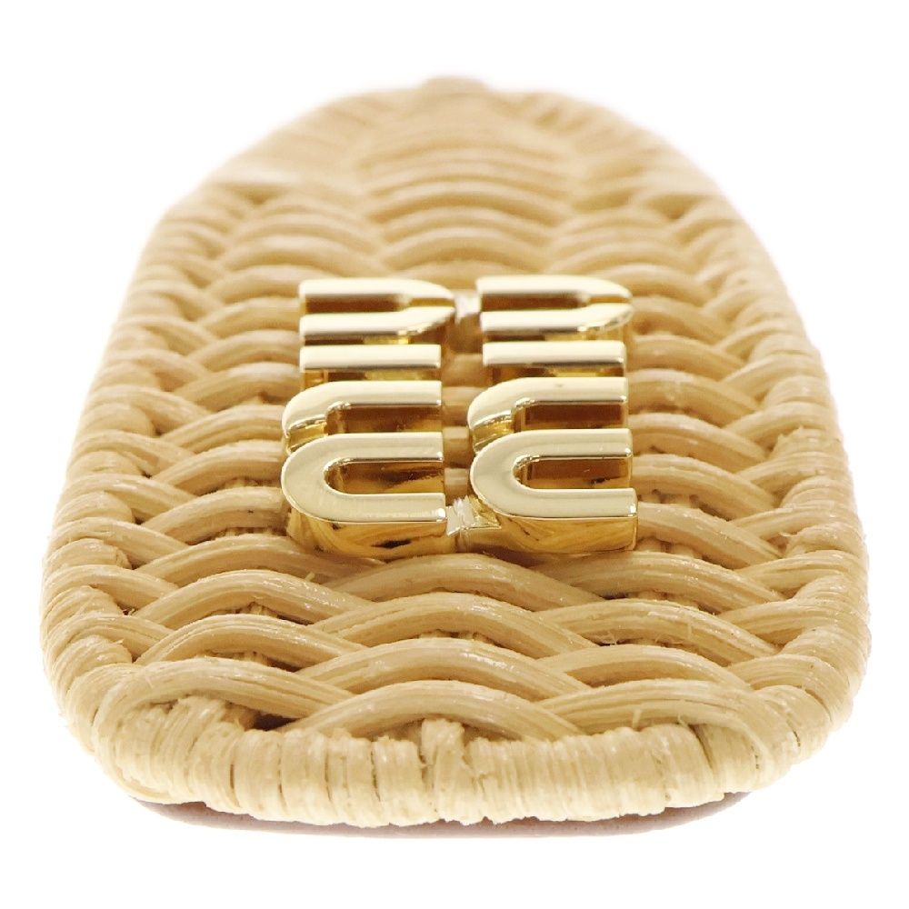 miumiu (ミュウミュウ) ヘアクリップ ベージュ ストロー ヘア  