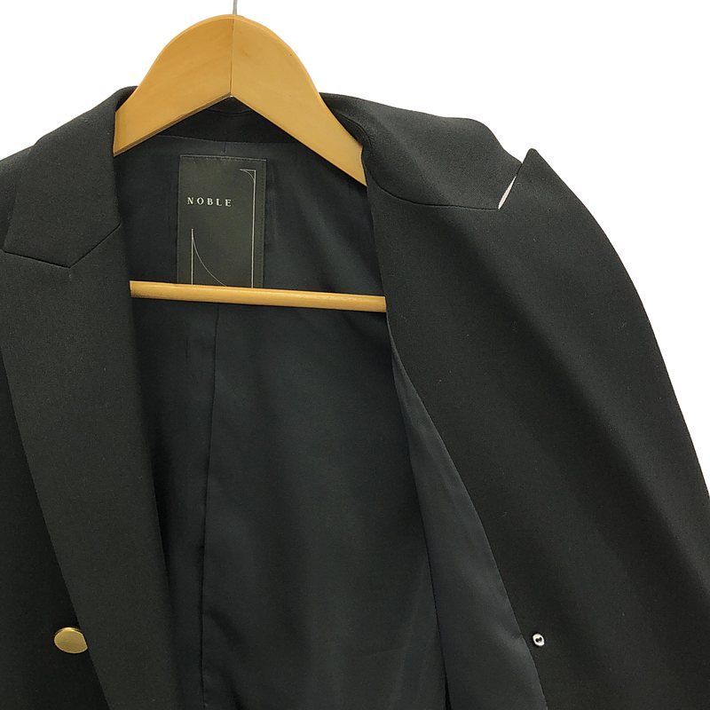 新品 NOBLE ノーブル トリコチンピークドラペルジャケット ブラック 36 美品】 NOBLE / ノーブル | 2024SS | トリコチンピークドラペル