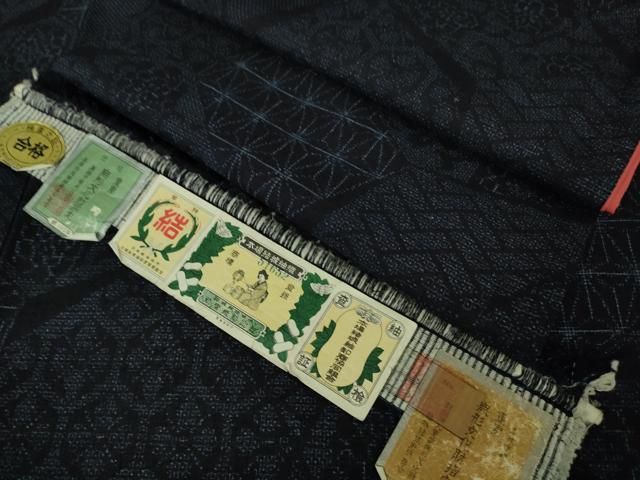 平和屋着物□極上 本場結城紬 重要無形文化財 100亀甲 名物裂 切嵌