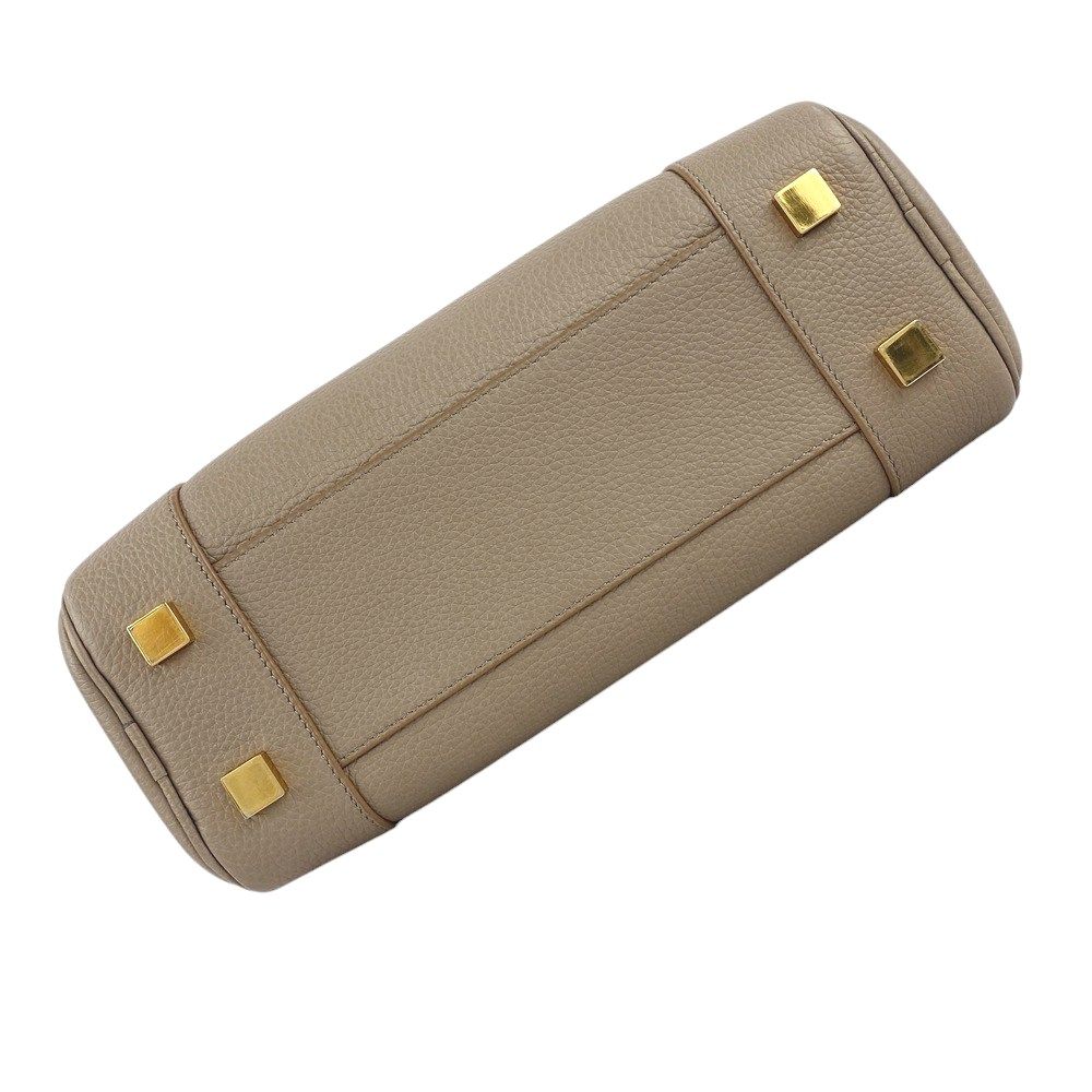 □新同□ ロエベ アマソナ 23 2WAY ハンド バッグ レザー ベージュ  