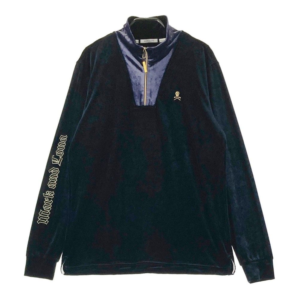 ☠MARK&LONA☠ベロアハーフジップ長袖Tシャツ⛳48 サイズ：48 MARK&LONA マークアンドロナ ハーフジップ 長袖Tシャツ
