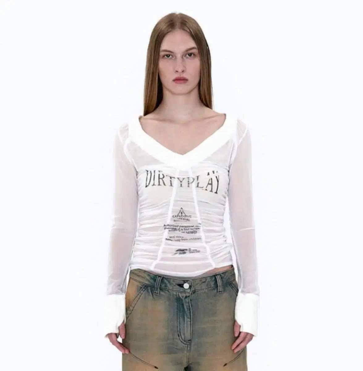 2000ブルーアーカイブズ F1 シャーリング メッシュ トップス