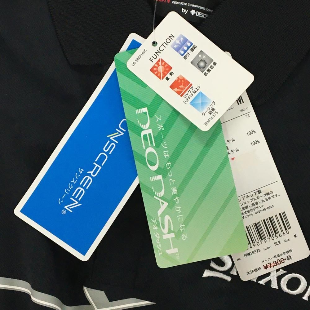 SRIXON スリクソン　LEXUS レクサス　ポロシャツ　ロゴ　メンズ　M 黒 新品】スリクソンバイデサント 半袖ポロシャツ 黒×ライトグレー