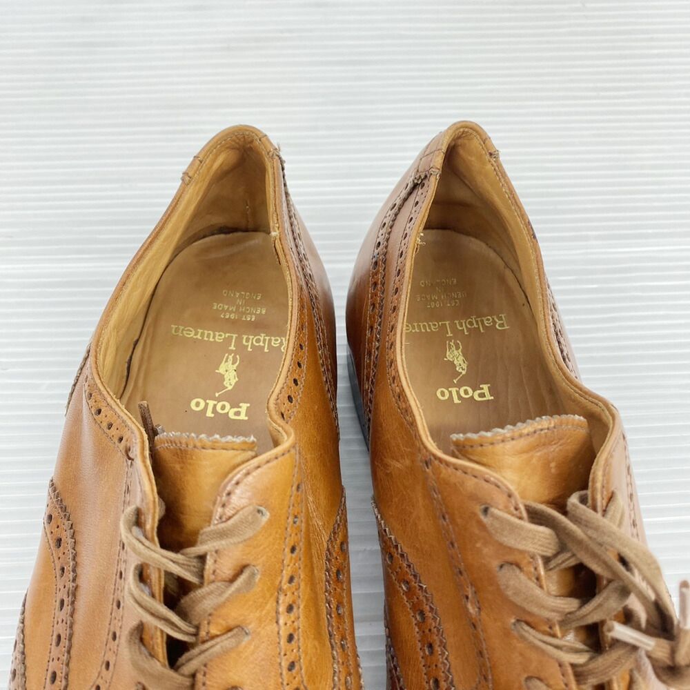 ポロラルフローレン Polo Ralph Lauren レザー ドレスシューズ 内羽根 ウイングチップ MADE IN ENGLAND  サイズ：26〜26.5cm位 ブラウン - メルカリ