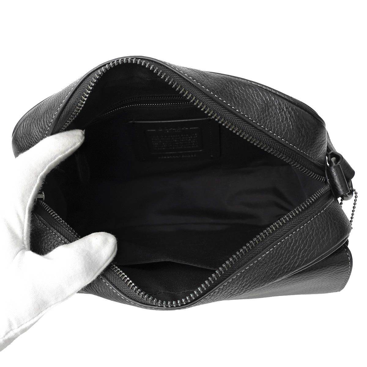 コーチ シグネチャー PVC チャコール ボディバッグ ブラック COACH