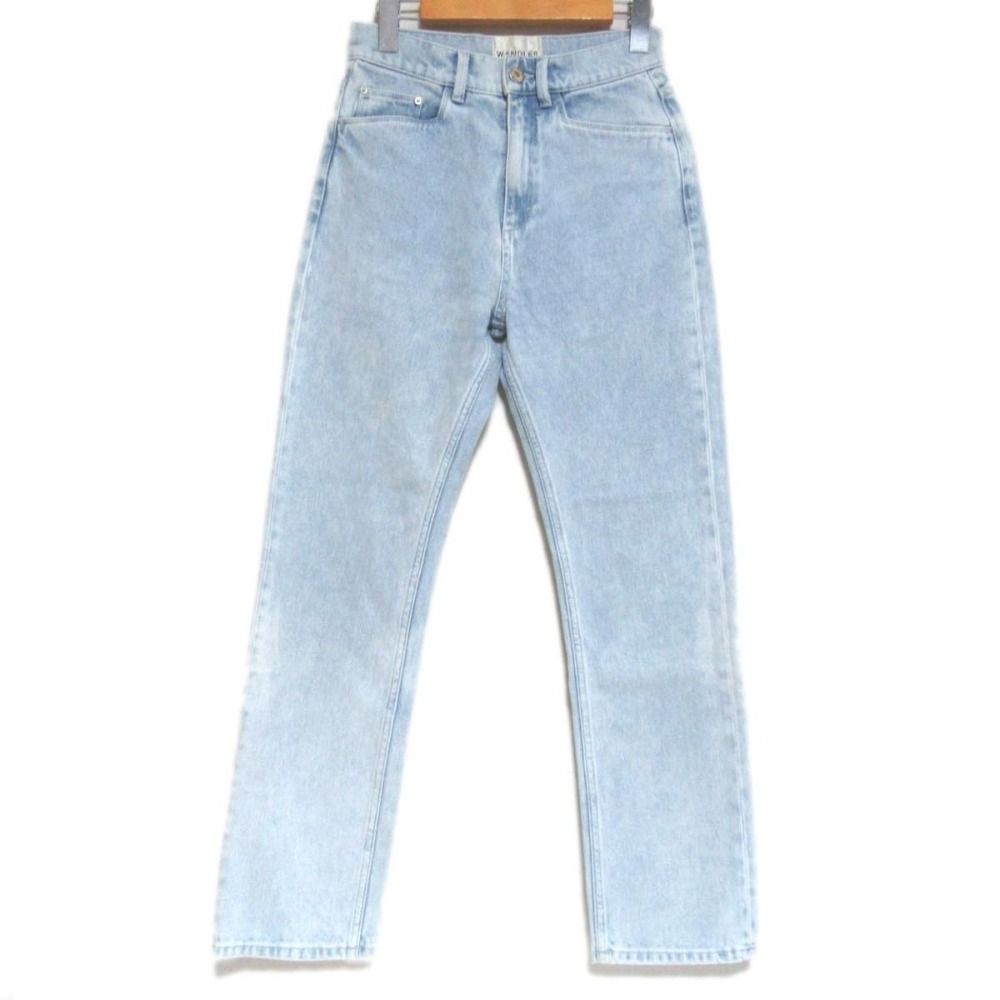 クリーニング済 22SS WANDLER ワンドラー ストレート デニムパンツ ジーンズ 21-158-41-011198 25インチ ライトブルー レディース 古着