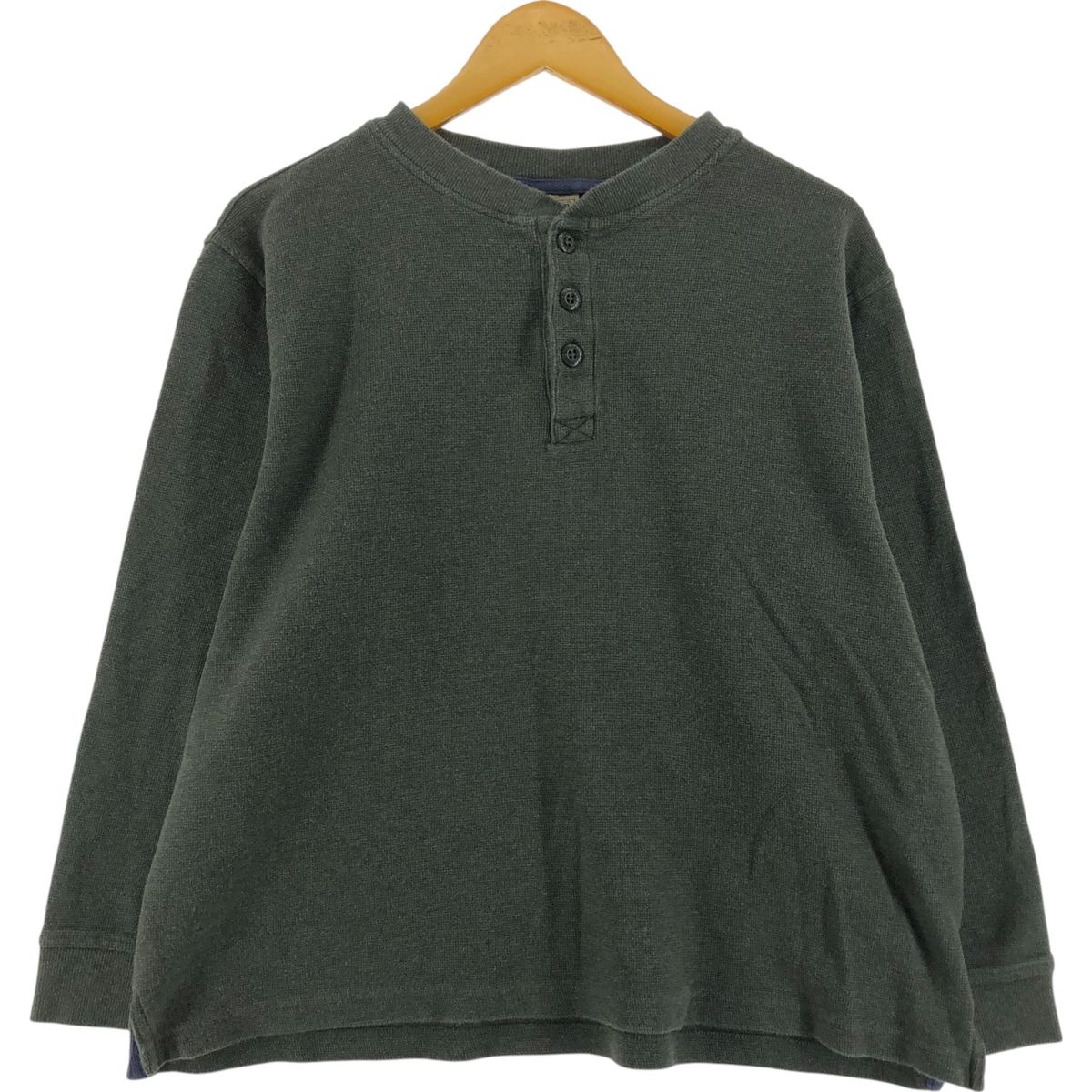 古着 エルエルビーン L.L.Bean ヘンリーネック サーマルロンT ワッフル メンズL相当/eaa524415
