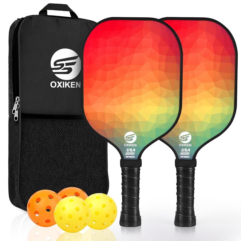 SS OXIKEN ピックルボールパドル 2個セット USAPA承認 カーボンファイバーピックルボールパドル CHS ポリプロピレンハニカムコア