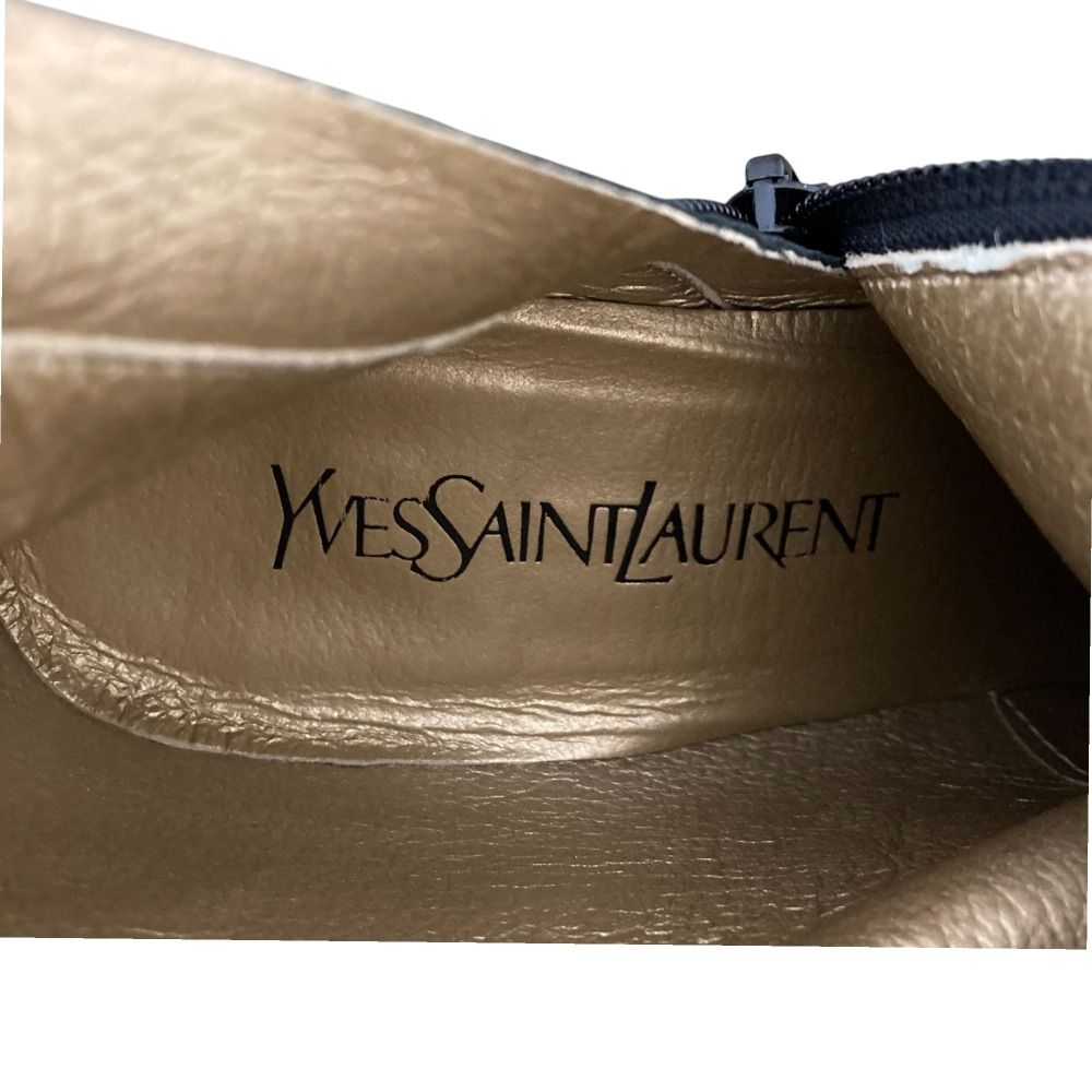 【良品】イヴサンローラン 23cm ロングブーツ 茶 レザー 36 ジップ 良品】イヴサンローラン 23cm ロングブーツ 茶 レザー 36 ジップ