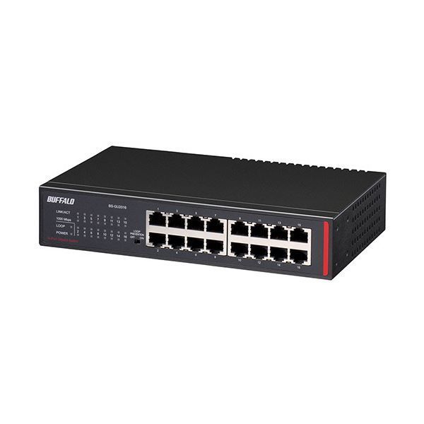 バッファローレイヤー2 Giga アンマネージスイッチ 16ポート ブラック BS-GU2016 1セット 3台