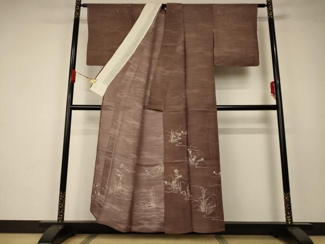 平和屋着物＊夏物 訪問着 紗 流水草花文 正絹 逸品 AAAZ4689jd - メルカリ