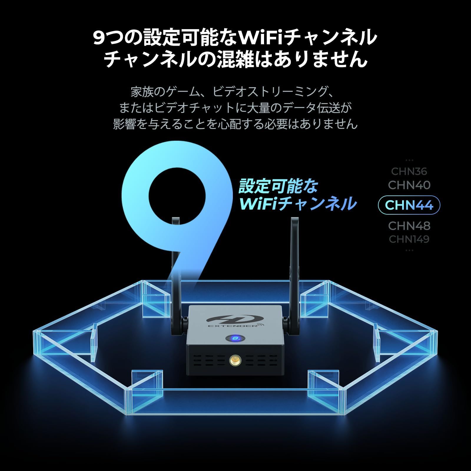 ワイヤレスHDMI無線送受信機4K 30HZ-デュアル冷却シス、1/4インチ