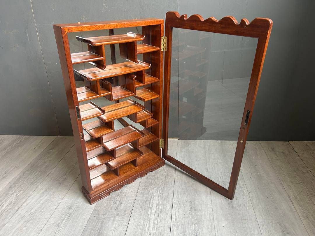 唐木 飾り棚 インテリア アンティーク ビンテージ ミラー 鏡 壁掛け　SZ 唐木 飾り棚 インテリア アンティーク ビンテージ ミラー 鏡