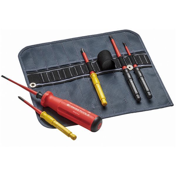 現行品 PB SWISS TOOLS ピービースイスツールズ 6点組 5215絶縁ドライバーブレードシリーズ 絶縁ドライバーブレードセット マイナス プラス ロールケース付 5216.SU