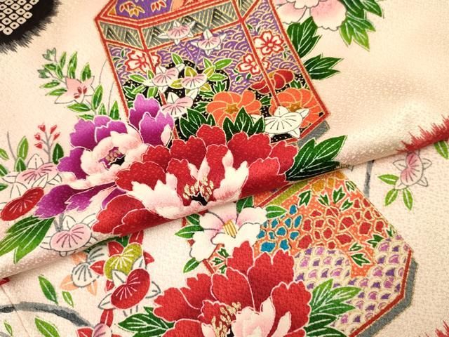 平和屋着物[]アンティーク 大正ロマン 七五三 女の子 5歳 祝着 駒刺繍