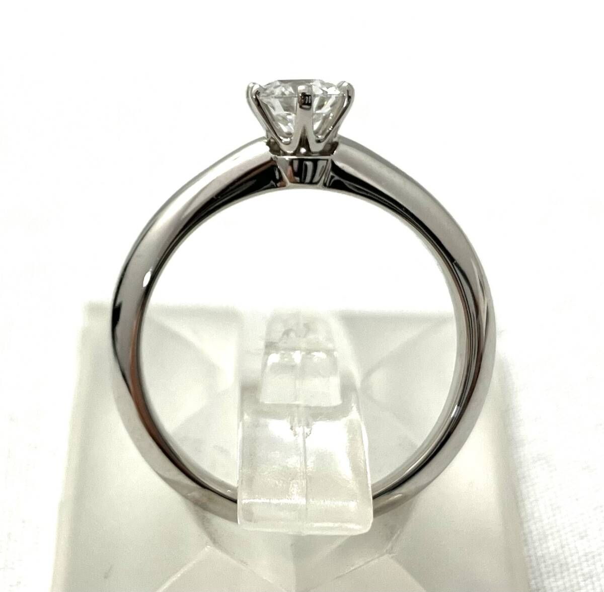 出品し直し大赤字鑑定書ティファニーPT950ダイヤ0.35ソリティアダイヤリング TIFFANY&Co. ティファニー Pt950 リング ダイヤ0.31ct 6号 2.9g