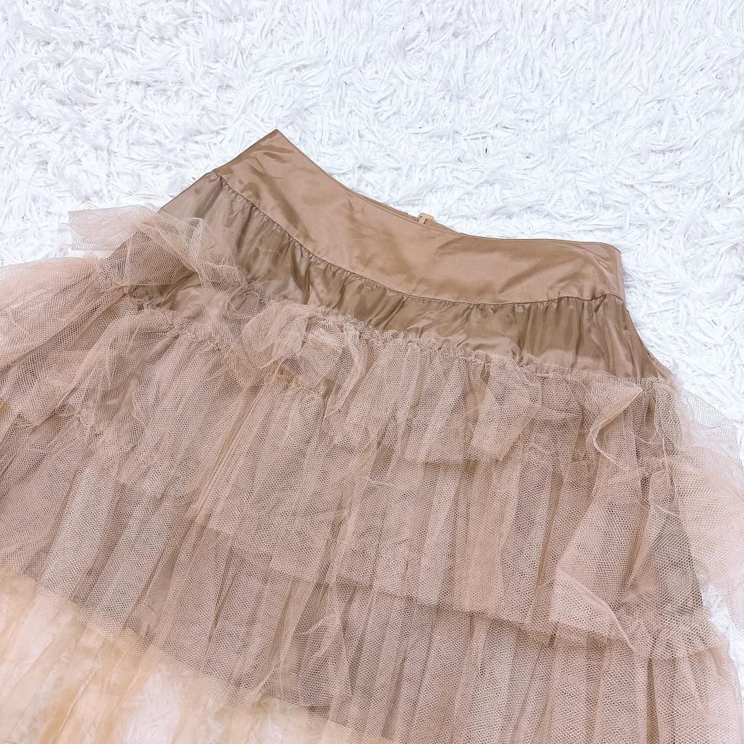 フォクシー チュチュプリマ ティアードスカート ピンクベージュ 38 SIROKUMA-CORPORATION_COM
