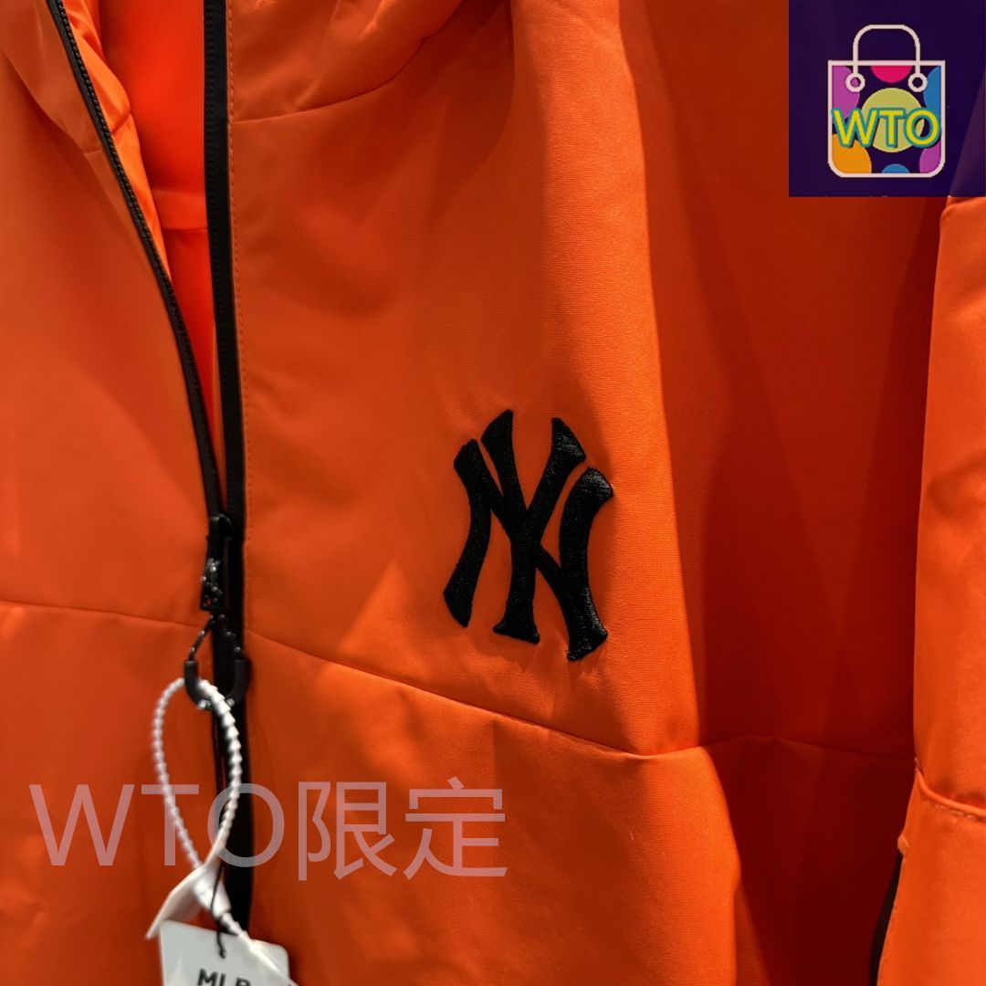 ナイロンジャケット オレンジ色 刺繍ロゴ付き 本日限定特価】MLB メンズ ジャケット 刺繍ロゴ 防水 4色展開 M