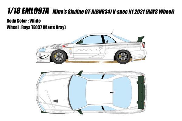 新品 EIDOLON 1/18 マインズ スカイライン GT-R (BNR34) V・spec