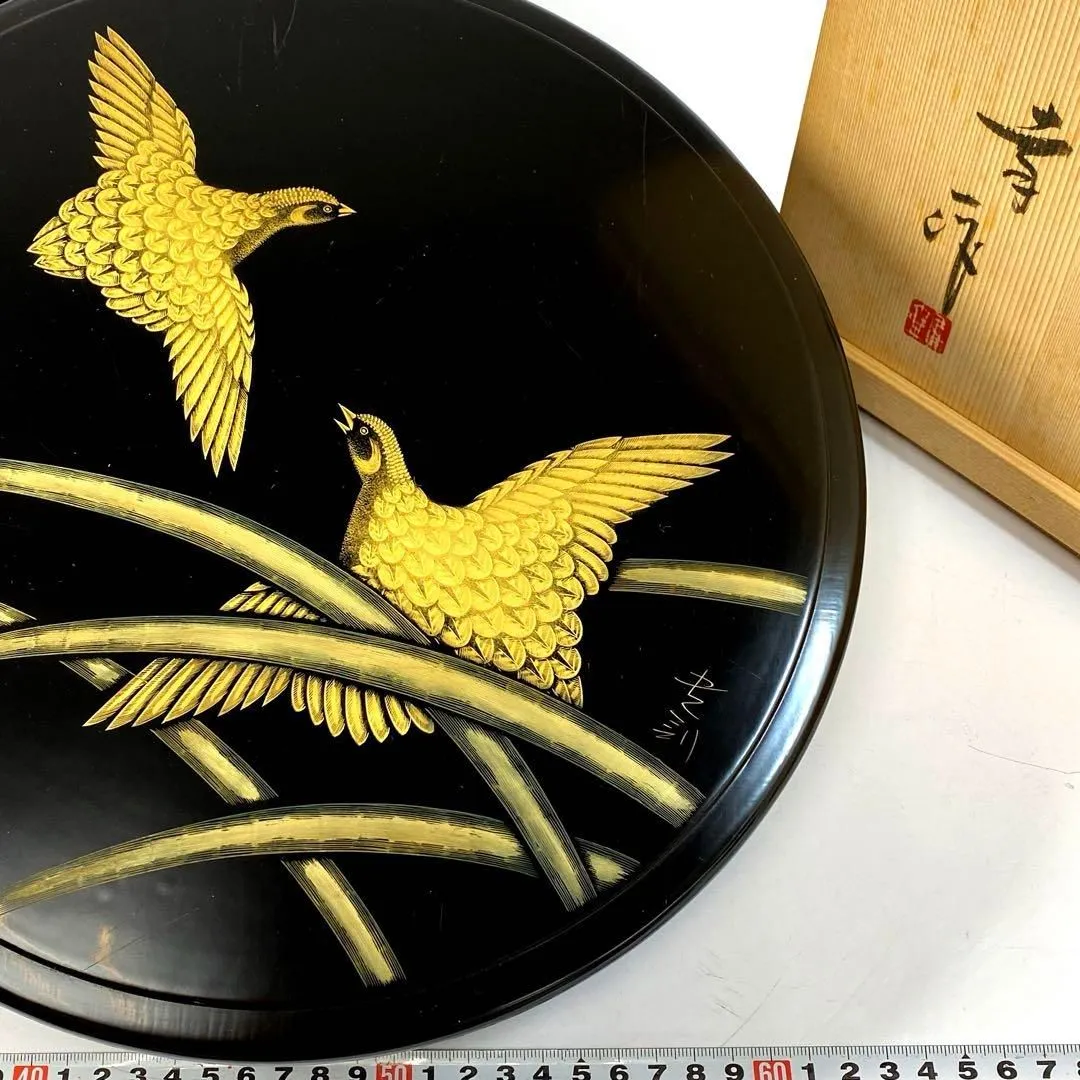 輪島塗 三谷吾一 漆器 花器 黒地 金色 鶴 千羽鶴 木箱付き 2025年最新】三谷吾一の人気アイテム - メルカリ