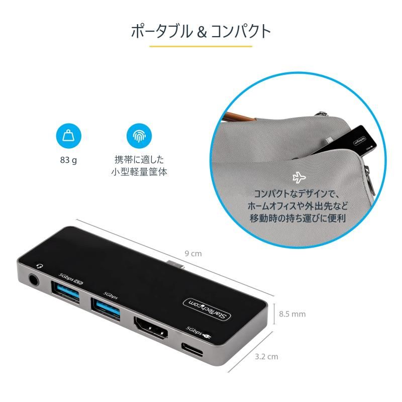 Type-Cマルチ変換アダプター|直挿しタイプ|USB-Cマルチハブ|4K 60Hz