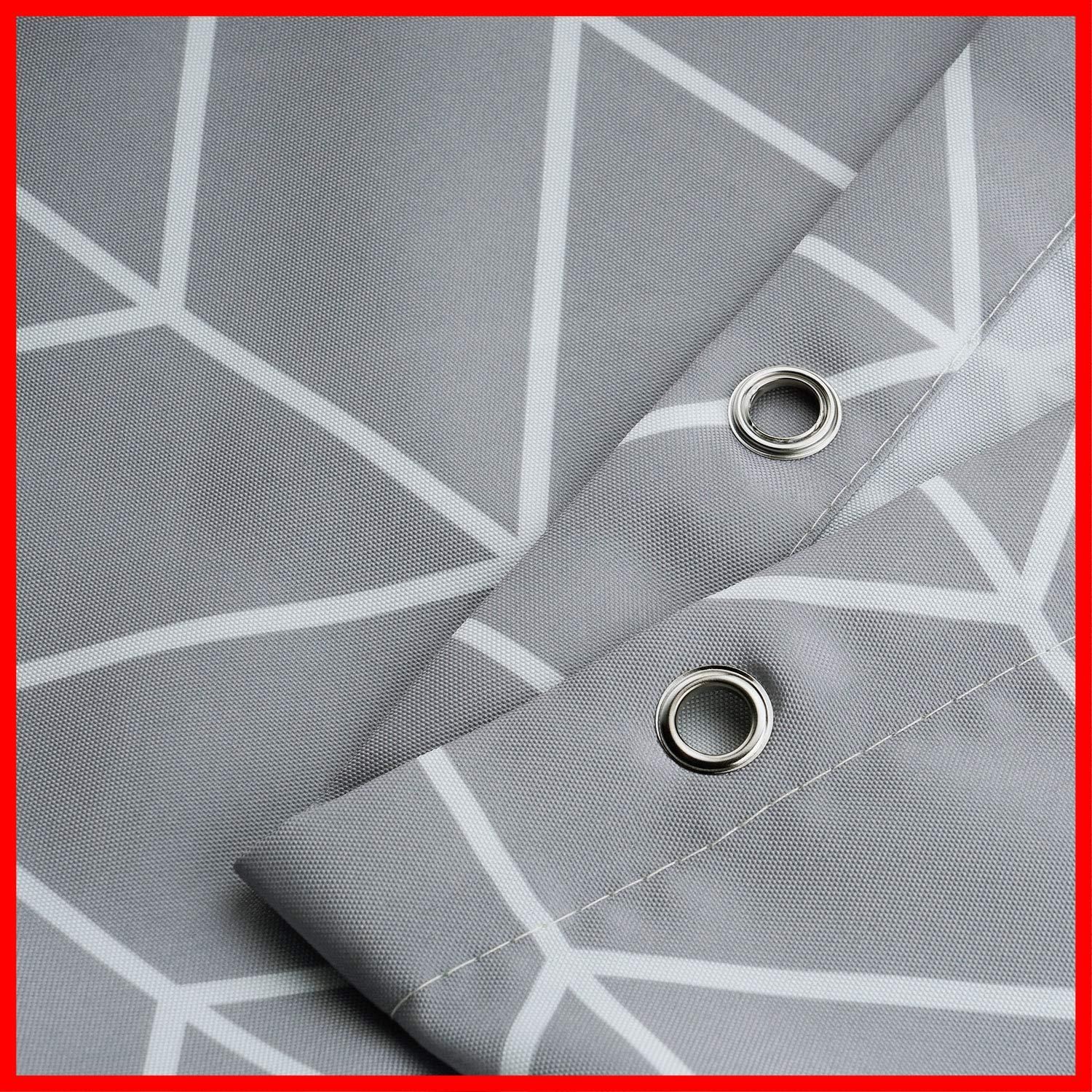 バス用品 目隠し ストライプ お風呂カーテン 加厚 加重 速乾 高密度 リング付き 浴室 ユニットバス 120x180cm 防カビ グレー 防水 シャワーカーテン AooHome