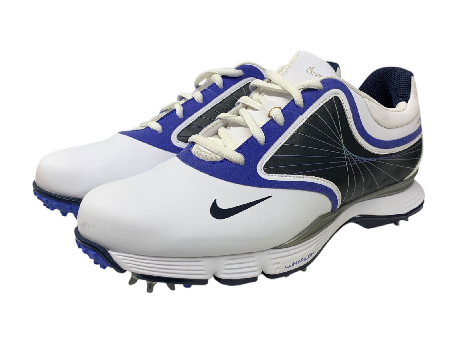 NIKE (ナイキ) ナイキ ウィメンズ ルナ リンクスIII 24.5cm  ホワイト ブルー ゴルフシューズ/025