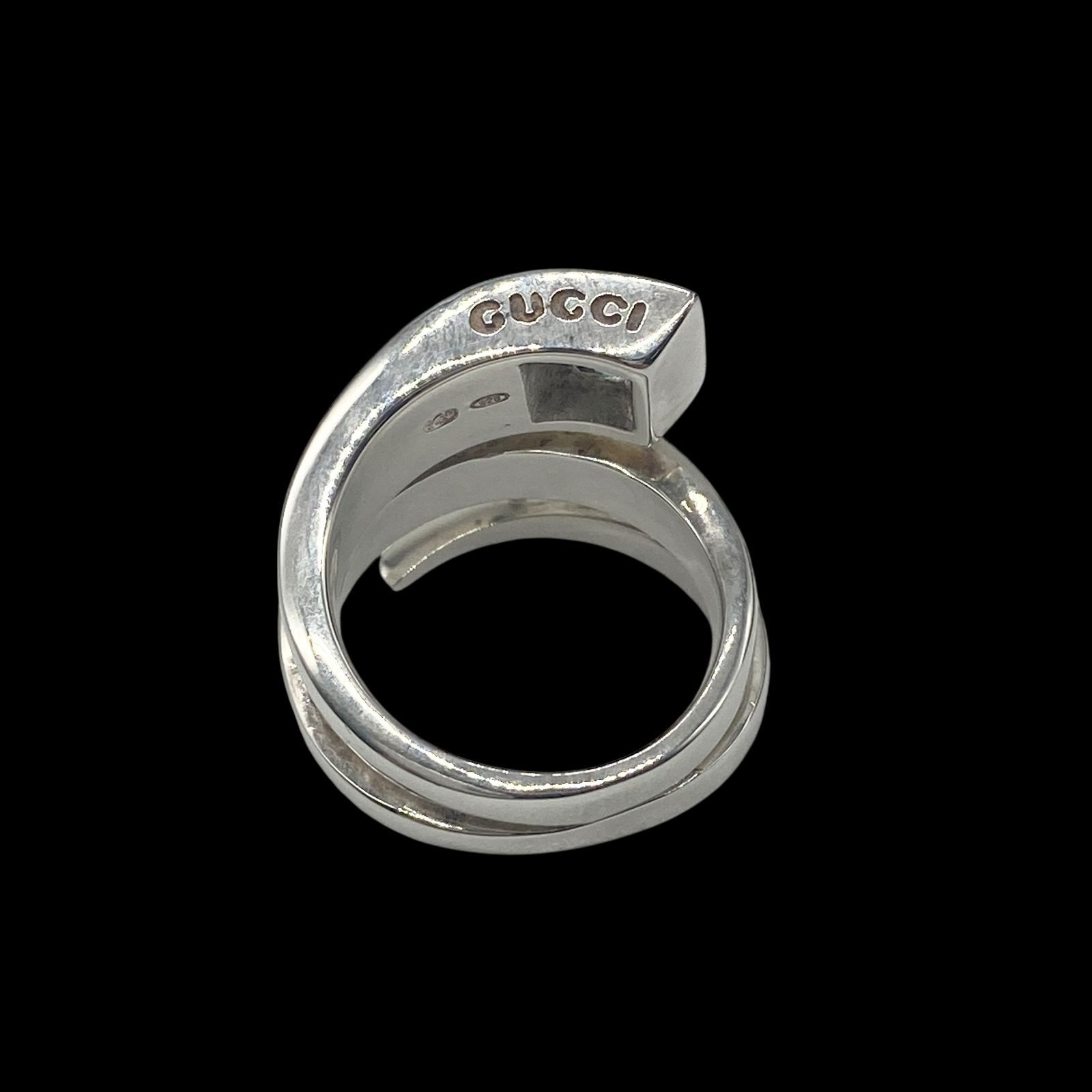 希少 GUCCI グッチ 3連ツイストリング ブルートパーズ 指輪 シルバー 