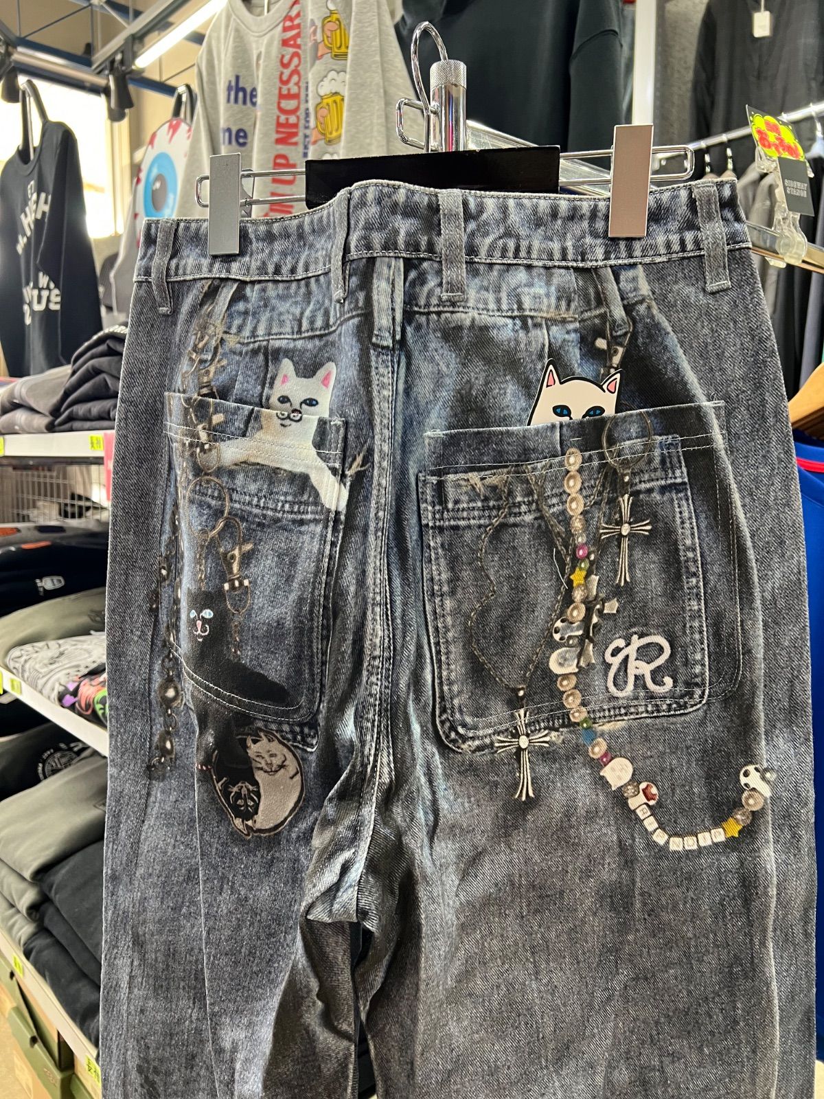  数量 RIPNDIP リップンディップ⚫︎パンツ デニムパンツ デニムプリント リアルストレート レッグ 32 34 36 その他 パンツ