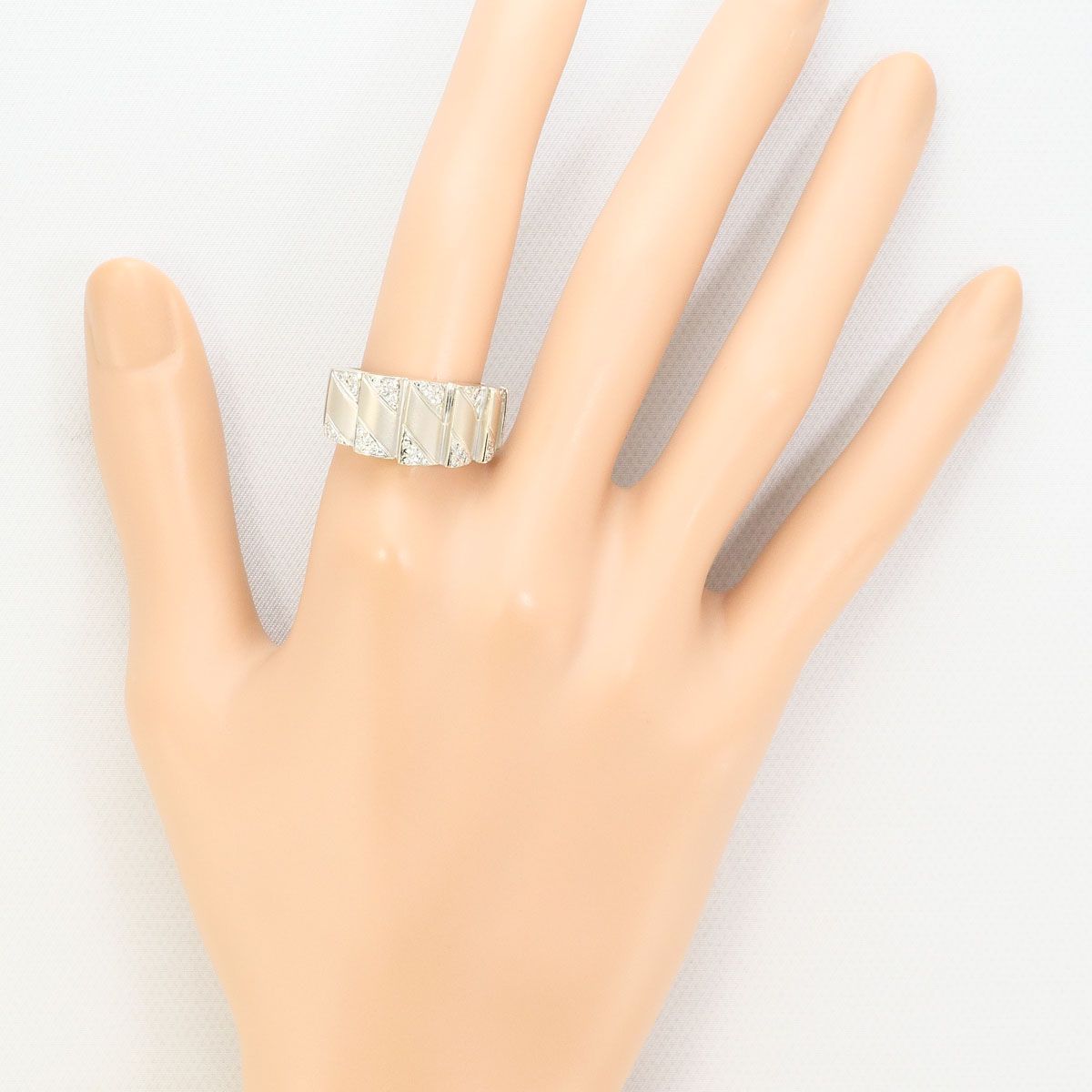 K14 14金 WG ホワイトゴールド リング・指輪 13号 ダイヤモンド 0.19ct