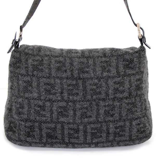 フェンディ FENDI マンマバケット ハンドバッグ ズッカ柄 ウール