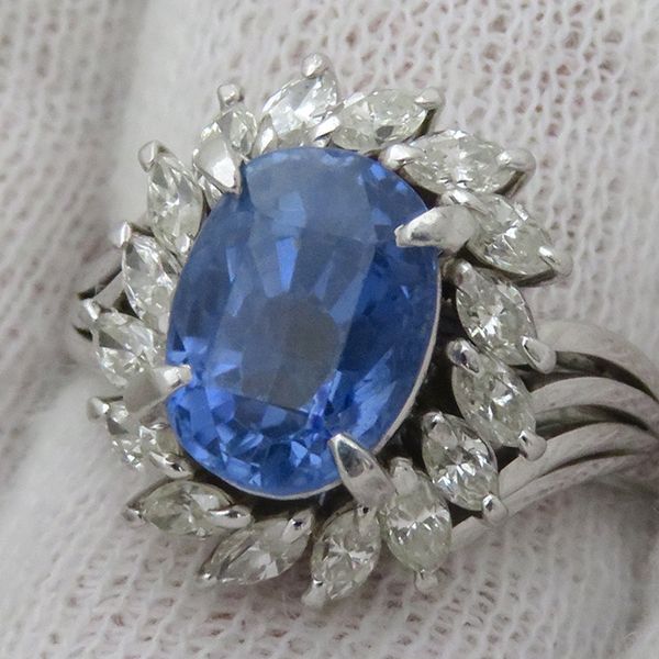 リング 指輪 ブルーサファイア ダイヤリング Pt900 サファイア